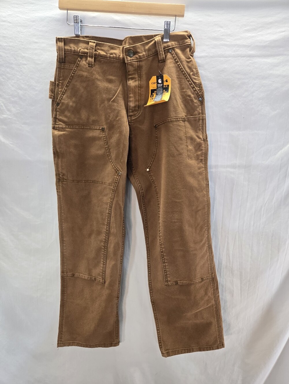 Carhartt Double Knee Pants Size 30x30 Denim Tan Jeans Sandstone New